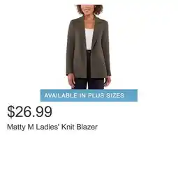 Costco Matty M Ladies' Knit Blazer offer