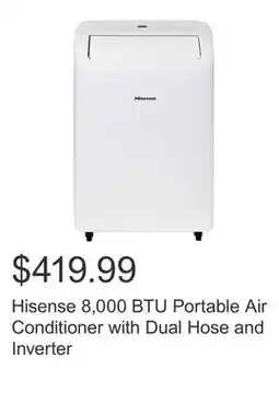 Costco Hisense 8,000 BTU Portable Air Conditioner with Dual Hose and Inverter offer