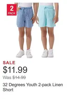 Costco 32 Degrees Youth 2-pack Linen Short offer