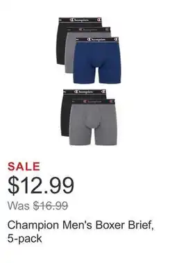 Costco Champion Men's Boxer Brief, 5-pack offer