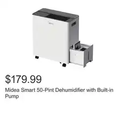 Costco Midea Smart 50-Pint Dehumidifier with Built-in Pump offer