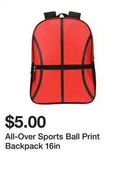 Five Below All-Over Sports Ball Print Backpack 16in offer