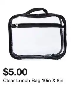 Five Below Clear Lunch Bag 10in X 8in offer