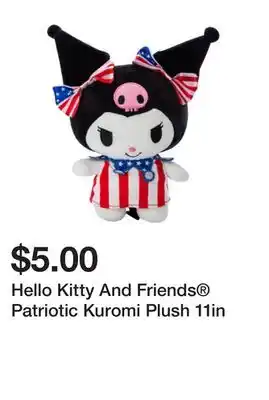 Five Below Hello Kitty And Friends Patriotic Kuromi Plush 11in offer