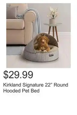 Costco Kirkland Signature 22 Round Hooded Pet Bed offer