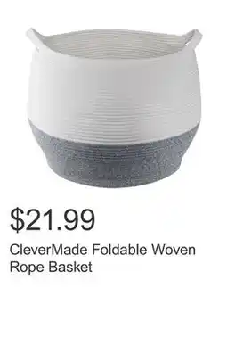 Costco CleverMade Foldable Woven Rope Basket offer