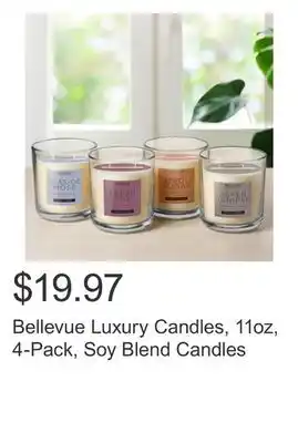 Costco Bellevue Luxury Candles, 11oz, 4-Pack, Soy Blend Candles offer