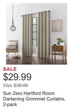 Costco Sun Zero Hartford Room Darkening Grommet Curtains, 2-pack offer