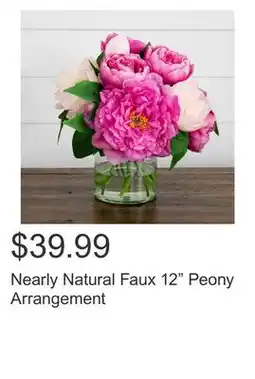 Costco Nearly Natural Faux 12 Peony Arrangement offer