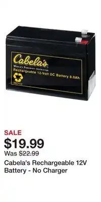 Cabela's Cabela's Rechargeable 12V Battery - No Charger offer