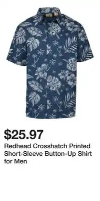 Cabela's Redhead Crosshatch Printed Short-Sleeve Button-Up Shirt for Men offer