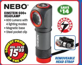 Big 5 NEBO Einstein 600+ Rechargeable Headlamp offer