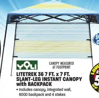 Big 5 Yoli LiteTrek 36 7' x 7' Slant Leg Instant Canopy with Backpack offer