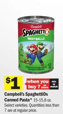 Meijer Campbell's SpaghettiOs Canned Pasta offer