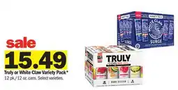 Meijer Truly or White Claw Variety Pack offer