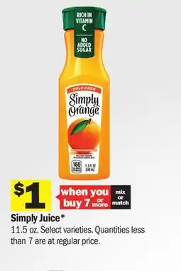 Meijer Simply Juice offer
