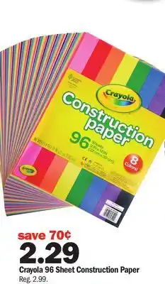 Meijer Crayola 96 Sheet Construction Paper offer