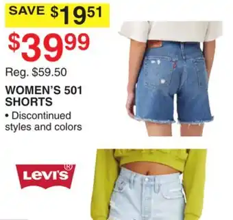 Dunham's Sports LEVI'S WOMEN'S 501 SHORTS offer