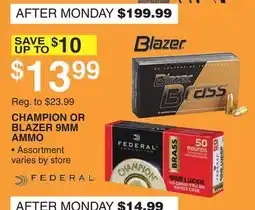 Dunham's Sports BLAZER CHAMPION OR BLAZER 9MM AMMO offer