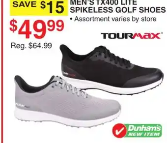 Dunham's Sports TOURMAX MEN'S TX400 LITE SPIKELESS GOLF SHOES offer