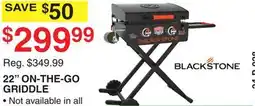Dunham's Sports BLACKSTONE 22 ON-THE-GO GRIDDLE offer