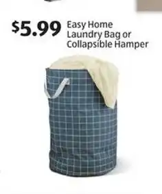 Aldi Easy Home Laundry Bag or Collapsible Hamper offer