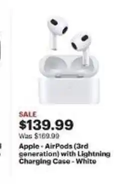 Best Buy Apple - AirPods (3rd generation) with Lightning Charging Case - White offer