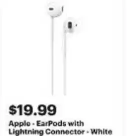 Best Buy Apple - EarPods with Lightning Connector - White offer