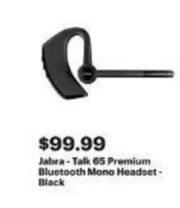 Best Buy Jabra - Talk 65 Premium Bluetooth Mono Headset - Black offer