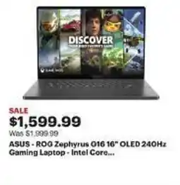 Best Buy ASUS - ROG Zephyrus 016 16" OLED 240Hz Gaming Laptop - Intel Core... offer