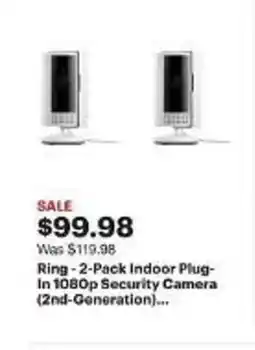 Best Buy Ring - 2-Pack Indoor Plug- In 1080p Security Camera (2nd-Generation)... offer
