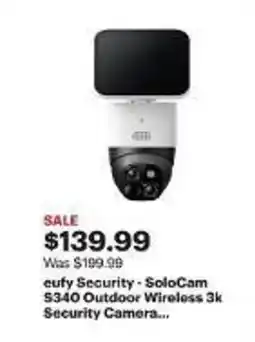 Best Buy eufy Security - SoloCam S340 Outdoor Wireless 3k offer