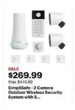 Best Buy SimpliSafe - 2 Camera Outdoor Wireless Security System with 5... offer