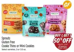 Sprouts Farmers Market Sprouts Gluten Free Cookie Thins or Mini Cookies offer