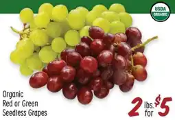 Sprouts Farmers Market Organic Red or Green Seedless Grapes offer