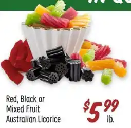 Sprouts Farmers Market Red, Black or Mixed Fruit Australian Licorice offer