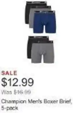 Costco Champion Men's Boxer Brief, 5-pack offer