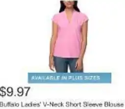 Costco Buffalo Ladies' V-Neck Short Sleeve Blouse offer