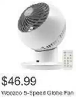 Costco Woozoo 5-Speed Globe Fan offer