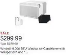 Costco Windmill 8,000 BTU Window Air Conditioner with WhisperTech and 1 offer