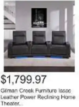 Costco Gilman Creek Fumiture issec Leather Power Reclining Home Theater offer