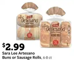 Fareway Sara Lee Artesano Buns or Sausage Rolls offer