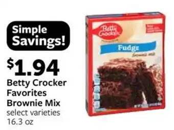 Fareway Betty Crocker Favorites Brownie Mix offer