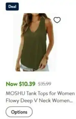 Walmart MOSHU Tank Tops for Women Flowy Deep V Neck Women offer
