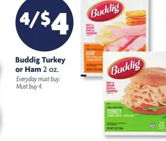 Family Dollar Buddig Turkey or Ham offer