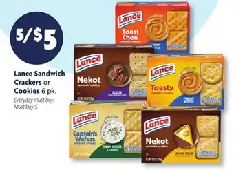 Family Dollar Lance Sandwich Crackers or Cookies offer