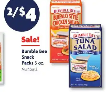 Family Dollar Bumble Bee Snack Packs offer