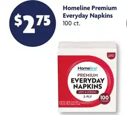 Family Dollar Homeline Premium Everyday Napkins offer