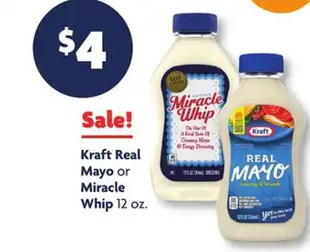 Family Dollar Kraft Real Mayo or Miracle Whip offer