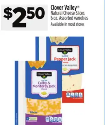 Dollar General Clover Valley Natural Cheese Slices offer